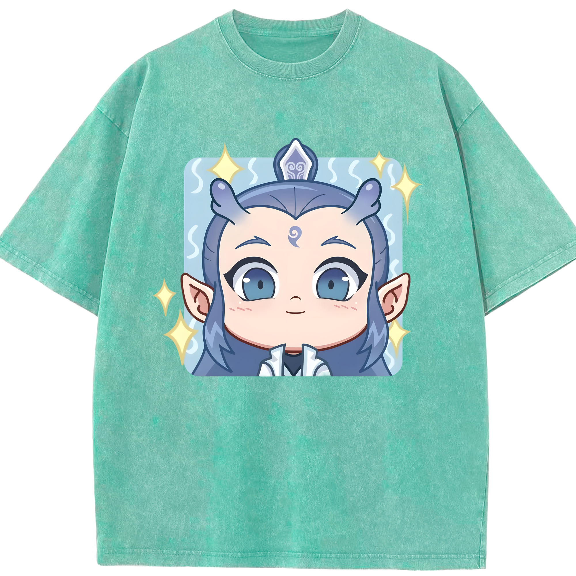 （画像用） Ne Zha 2 ナタ 魔童の大暴れ 綿100% ヴィンテージ風 半袖Tシャツ（フロントプリント）